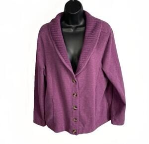 L.L. Bean Granny Cardigan Women’s Shawl Collar Cabincore Cozy L